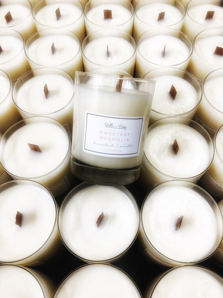 Limited edition Sweetest Magnolia Whiskey Glass Candle